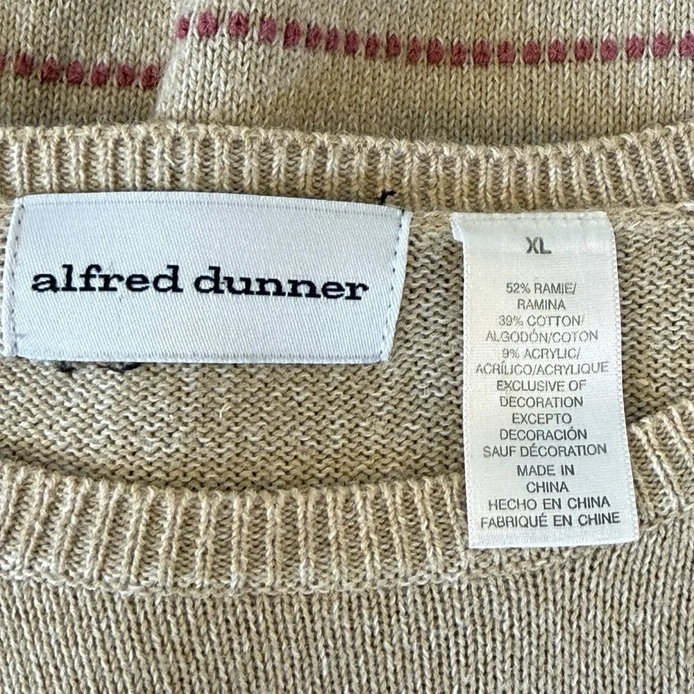 Alfred Dunner Floral Embroidered Beaded Sweater Womens XL Grannycore Cottagecore